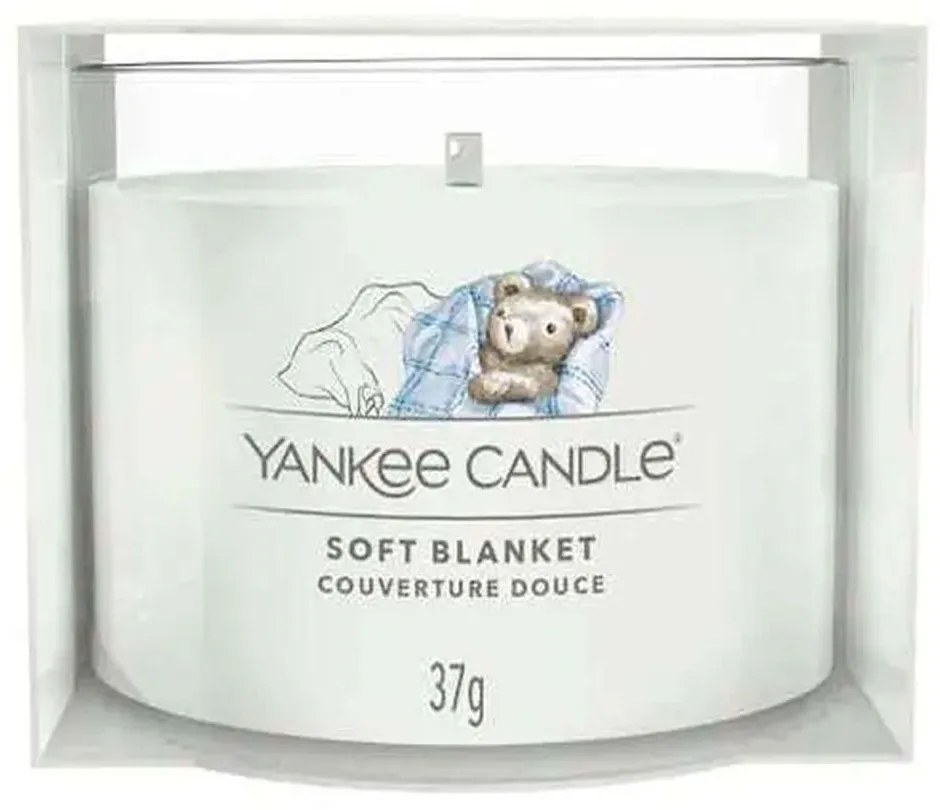 Κερί Αρωματικό Σε Βάζο Votive Signature Soft Blanket 1701452E 5,4x4,4cm White Yankee Candle Wax
