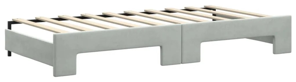 vidaXL Καναπές Κρεβάτι Συρόμενος Αν. Γκρι 90x190 εκ Βελούδο &amp; Συρτάρια