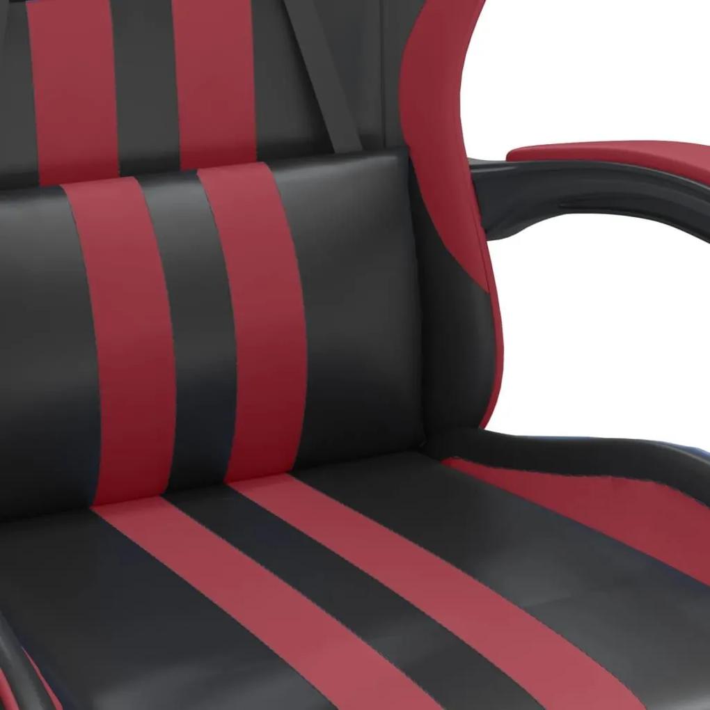 Καρέκλα Gaming Μαύρο/Μπορντό από Συνθετικό Δέρμα - Μαύρο