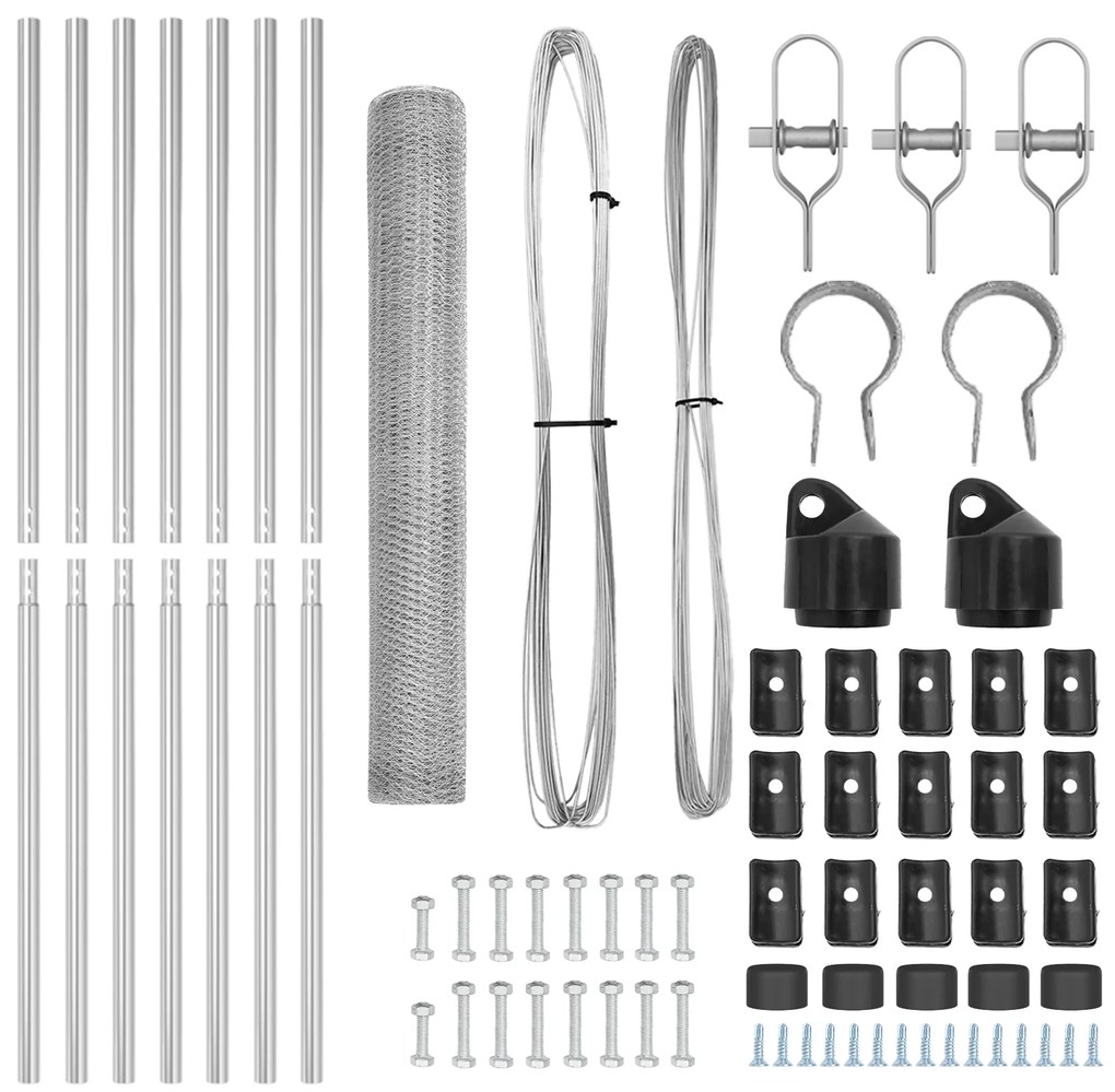 vidaXL Hexagon Fence 1.4x10 μ Γαλβανισμένος Χάλυβας