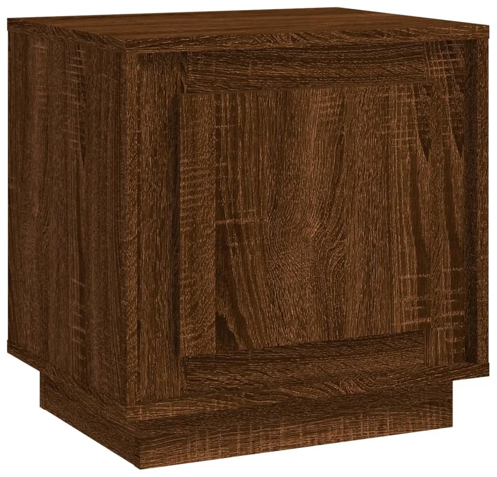 vidaXL Κομοδίνο Καφέ Δρυς 44 x 35 x 45 εκ. από Επεξεργασμένο Ξύλο