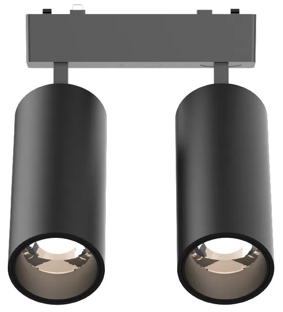 Φωτιστικό LED 2x9W 3000K για Ultra-Thin μαγνητική ράγα σε μαύρη απόχρωση D:16cmX4,4cm (T03801-BL) - Αλουμίνιο - T03801-BL