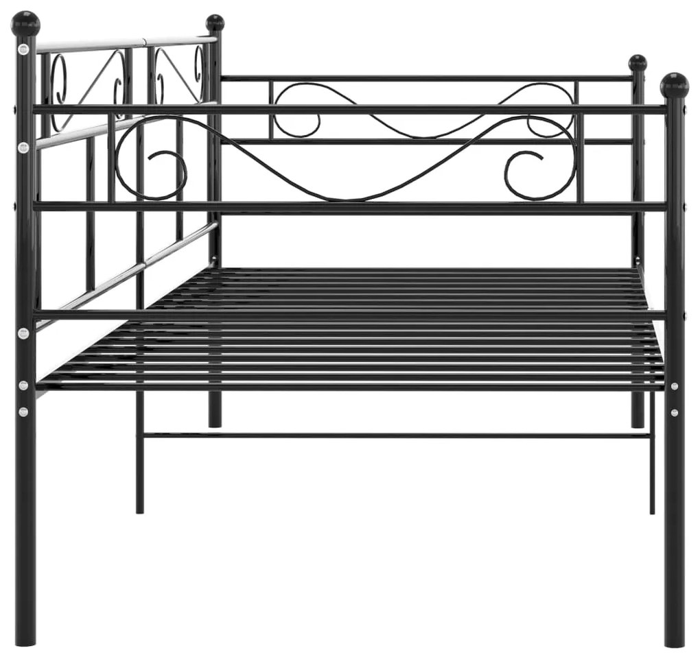 vidaXL Πλαίσιο για Καναπέ - Κρεβάτι Μαύρο 90 x 200 εκ. Μεταλλικό