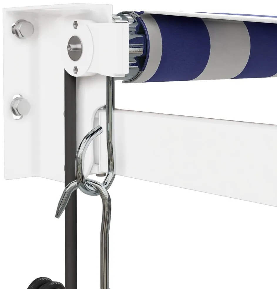 vidaXL Τέντα Πτυσσόμενη Αυτόματη Μπλε και Λευκή 3,5 x 2,5 μ.