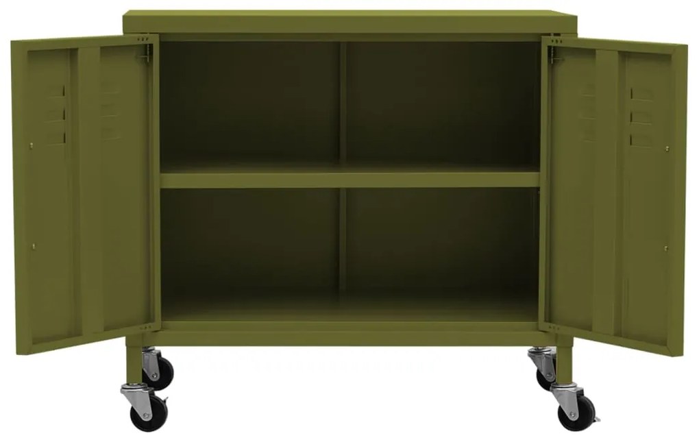vidaXL Ντουλάπι Αποθήκευσης Πράσινο Λαδί 60 x 35 x 56 εκ. από Ατσάλι