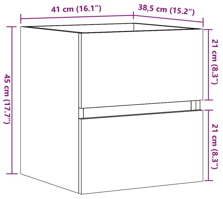 Ντουλάπι Νιπτήρα Γκρι Σκυροδ. 41x38,5x45 εκ. Επεξεργασμένο Ξύλο - Γκρι