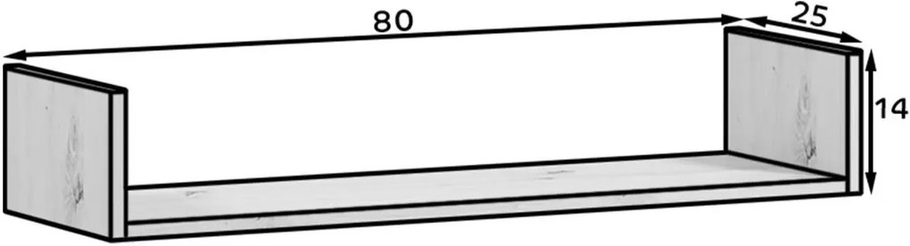 Ράφι Zento -Mauro-Μήκος: 80 εκ.