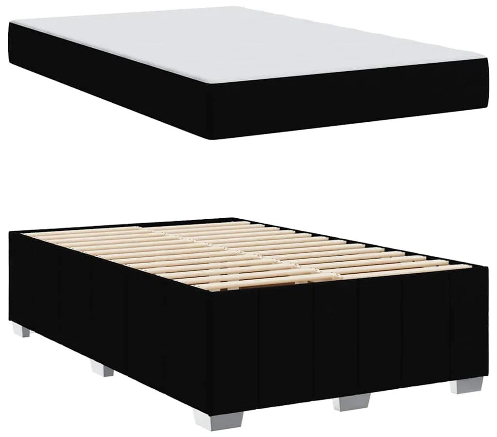 vidaXL Σκελετός Κρεβατιού με στρώμα Μαύρο 120 x 200 cm ύφασμα