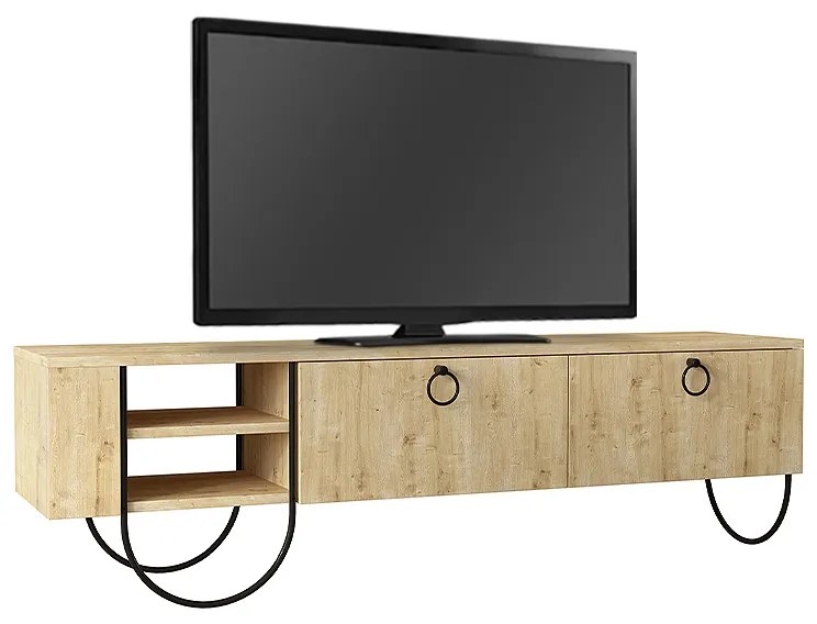 Έπιπλο τηλεόρασης Norfolk Megapap χρώμα φυσικό οξιάς 151x35x43εκ.
