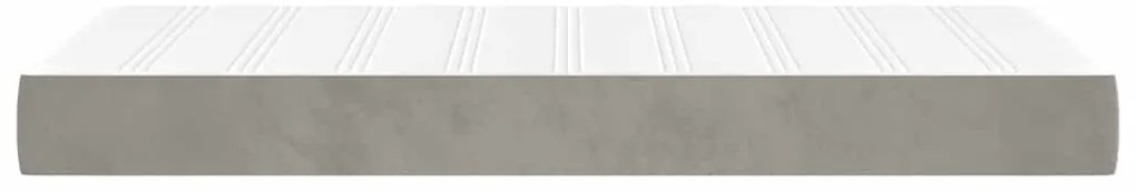 vidaXL Στρώμα με Pocket Springs Ανοιχτό Γκρι 140x210x20 εκ. Βελούδινο