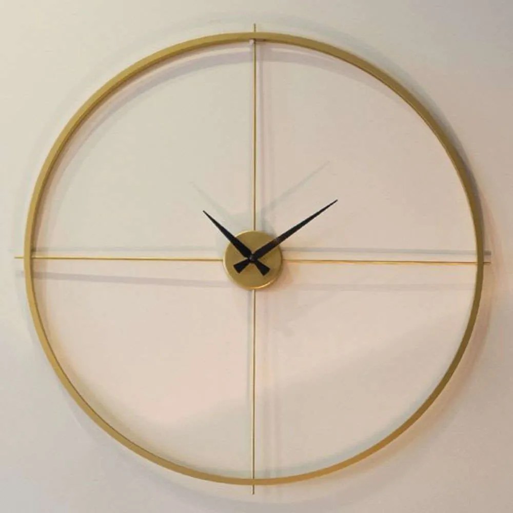 Ρολόι Τοίχου Arcadia 507ATP1504 48x48cm Black-Gold Wallity Metal