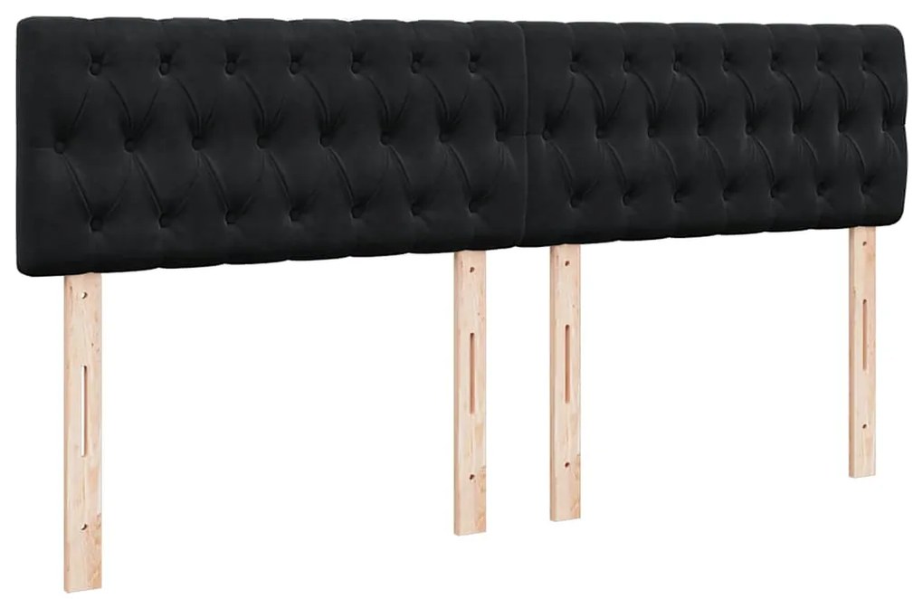 vidaXL Κρεβάτι Boxspring με Στρώμα Μαύρο 200x200 εκ. Βελούδινο