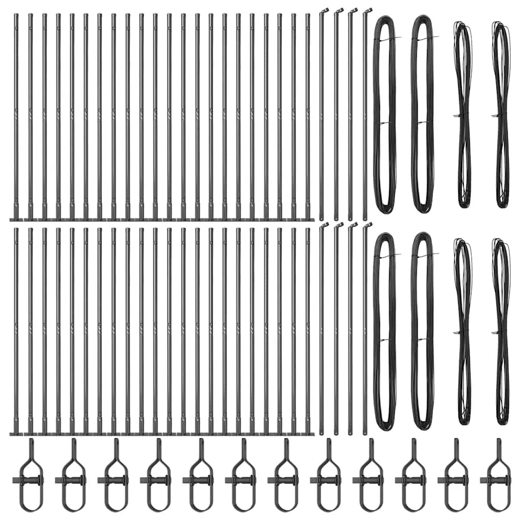 vidaXL Στυλίσκοι με Βάσεις 52 τεμ Ø32mm 83,5cm Γαλβανισμένος Χάλυβας