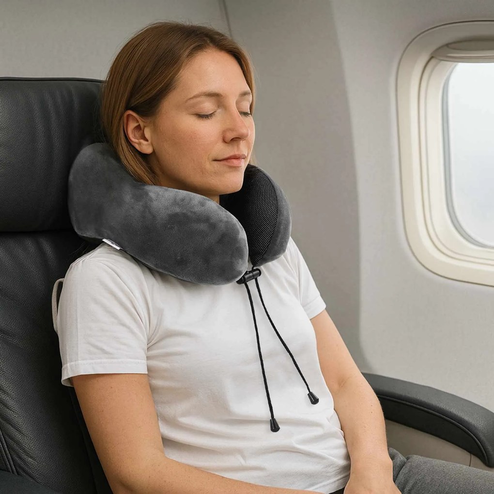 Μαξιλάρι με μαξιλάρι Ρυθμιζόμενος Γκρι 28 x 25 x 14 εκ Βελούδο