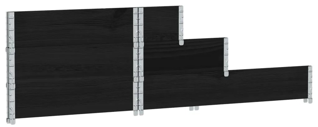 vidaXL Ζαρντινιέρα Υπερ. 3 Επιπέδων Μαύρη 120x80 εκ. Μασίφ Ξύλο Πεύκου