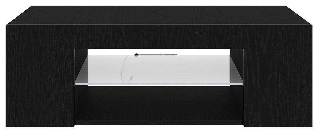 vidaXL Ντουλάπα τηλεόρασης με LED φώτα Μαύρη Δρυς 90x39x30 εκ από επεξεργασμένο ξύλο
