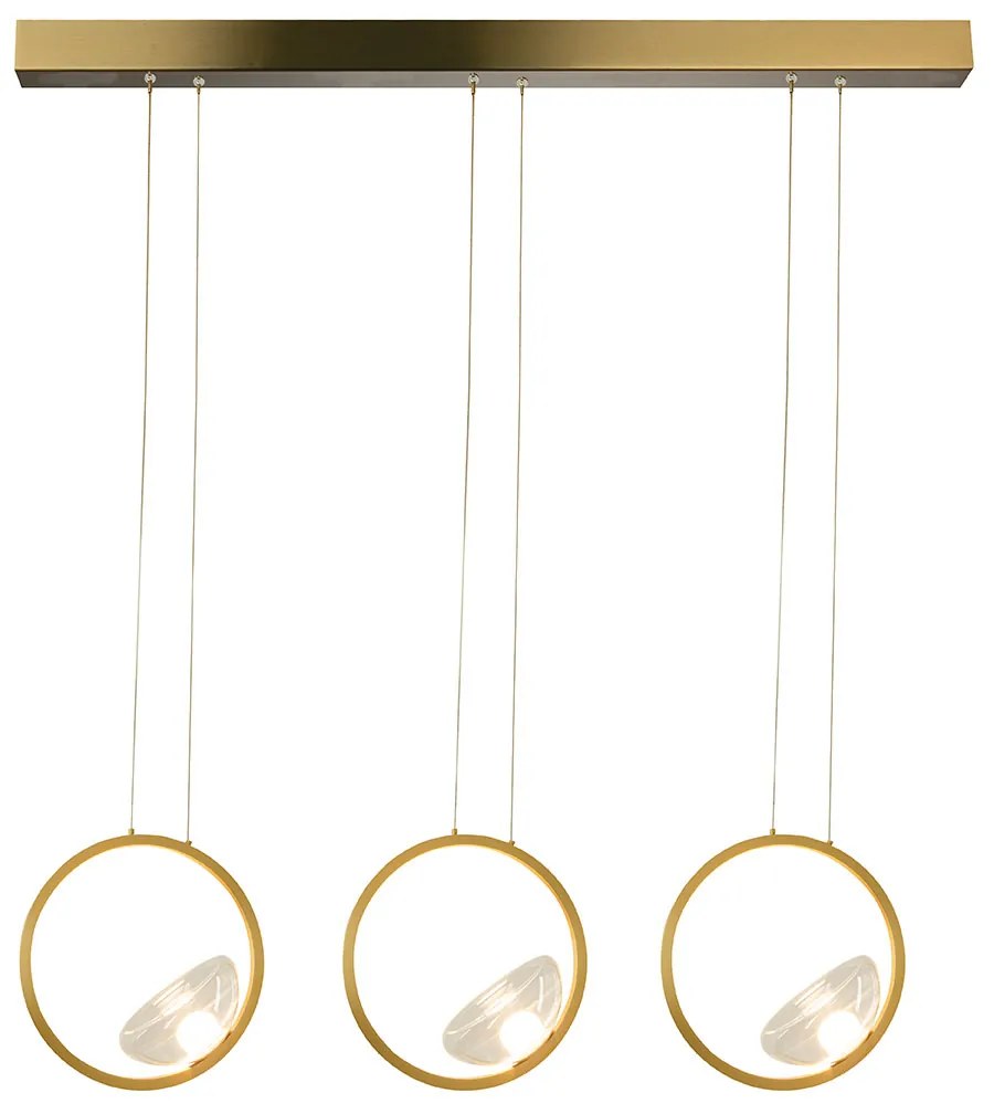 Φωτιστικό Οροφής Τρίφωτο LED Dimmable Zambelis 23029 Gold Matt