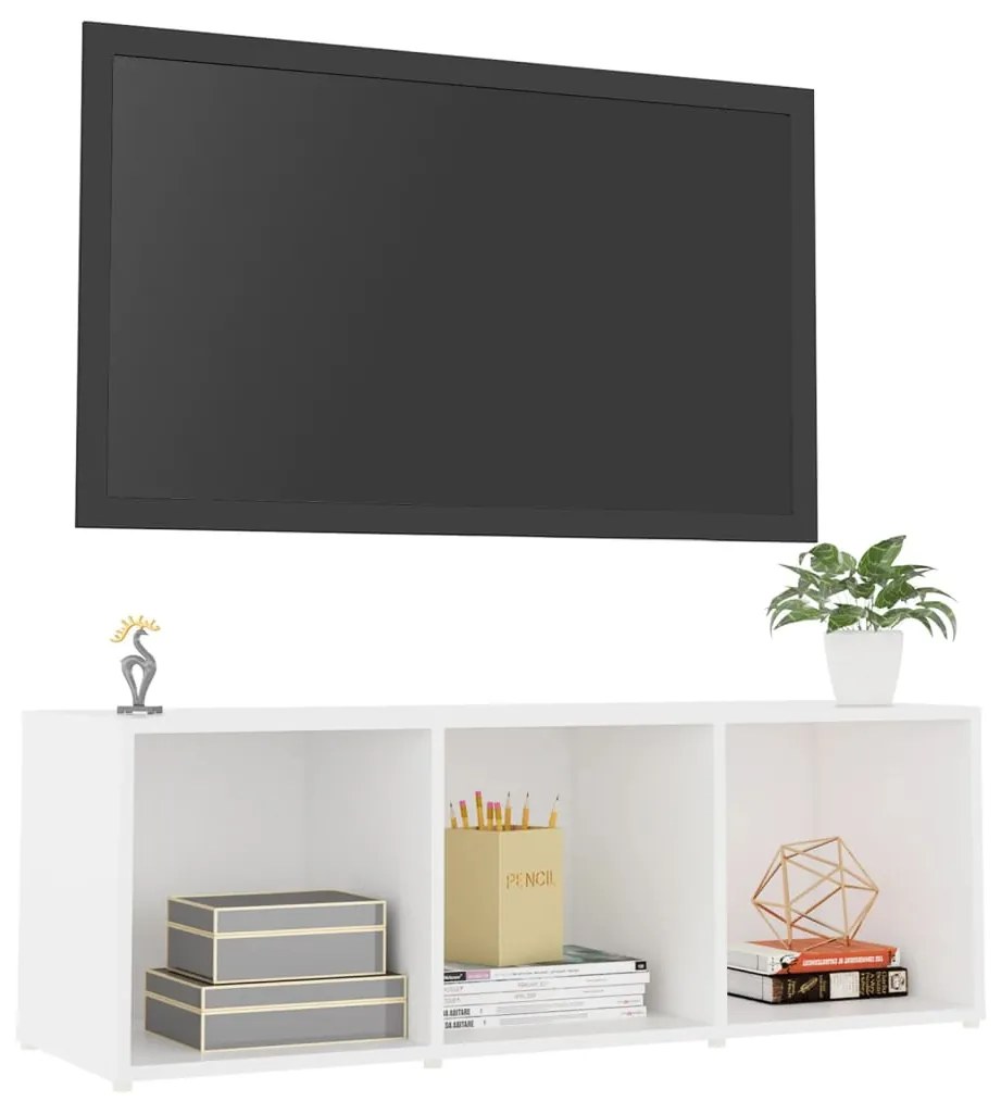 vidaXL Έπιπλο Τηλεόρασης Λευκό 107 x 35 x 37 εκ. Μοριοσανίδα
