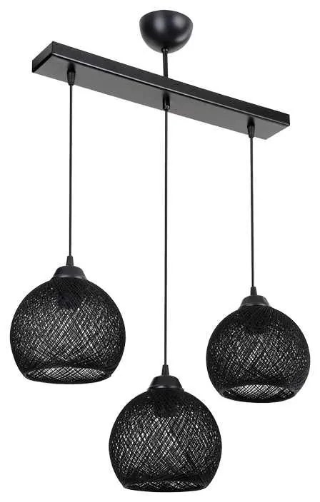 Φωτιστικό οροφής τρίφωτο PWL-0973 II pakoworld Ε27 μαύρο 50x18x85εκ
