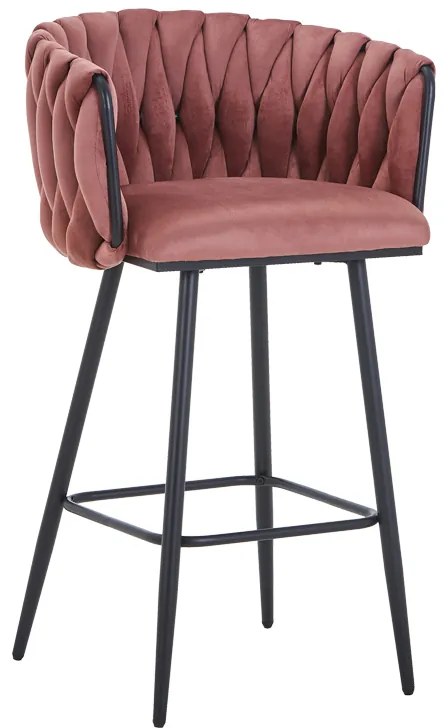 Σκαμπό μπαρ Vivian pakoworld σάπιο μήλο βελούδο-πόδι μαύρο μέταλλο 57x50x100εκ