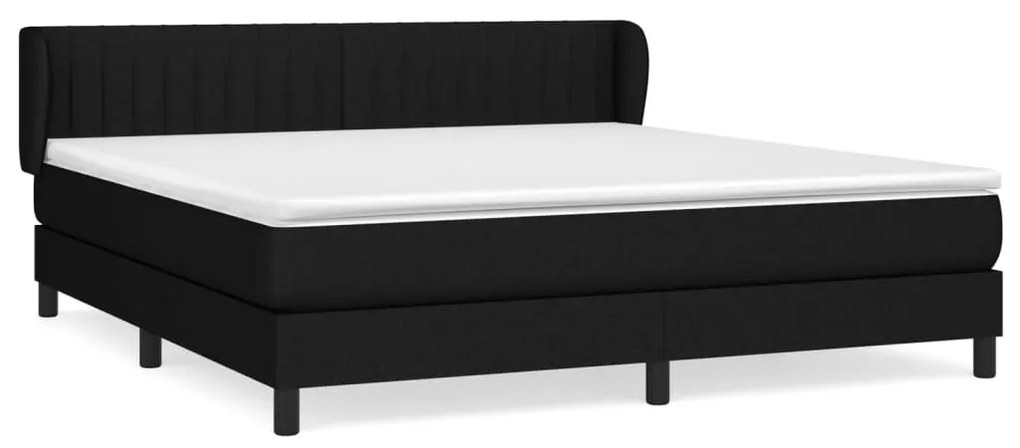 vidaXL Κρεβάτι Boxspring με Στρώμα Μαύρο 160x200 εκ. Υφασμάτινο