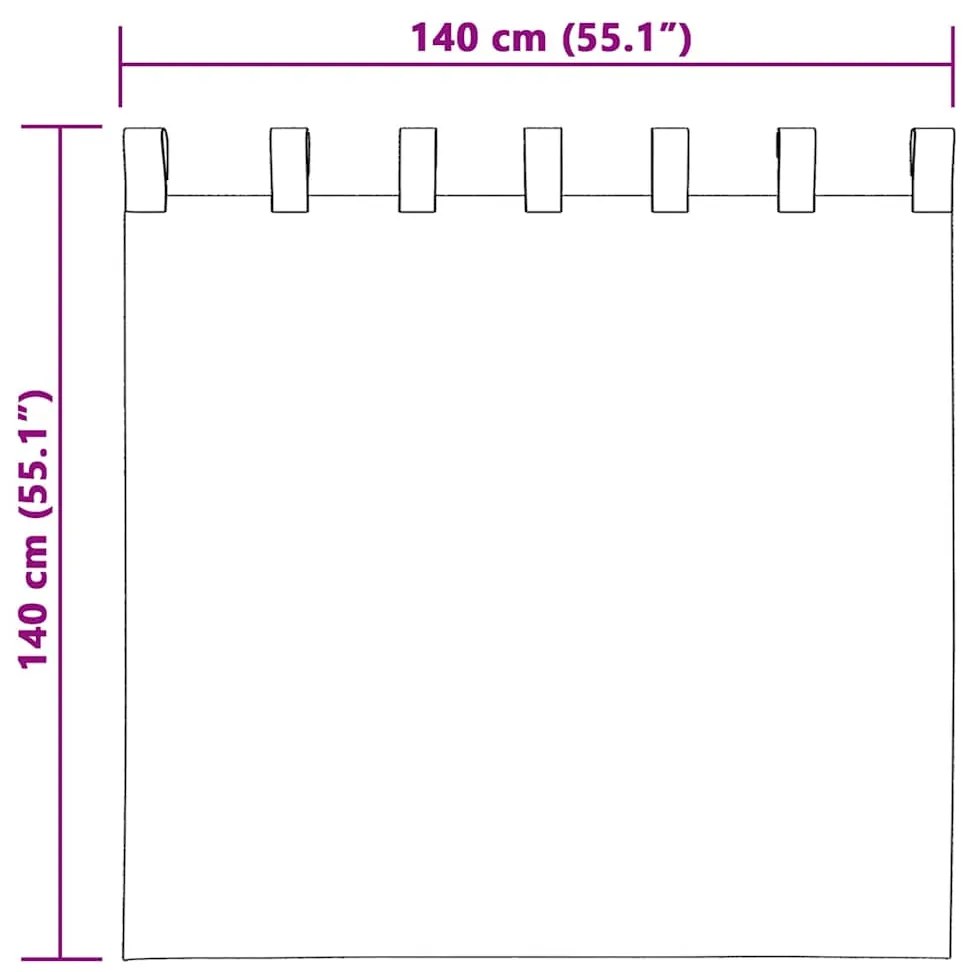 vidaXL Κουρτίνα βυσσινί 2 pcs Κρεμ 140 x 140 cm Πολυεστέρας