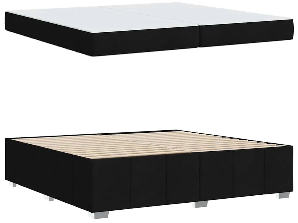 vidaXL Σκελετός Κρεβατιού Μαύρο 200 x 200 cm ύφασμα