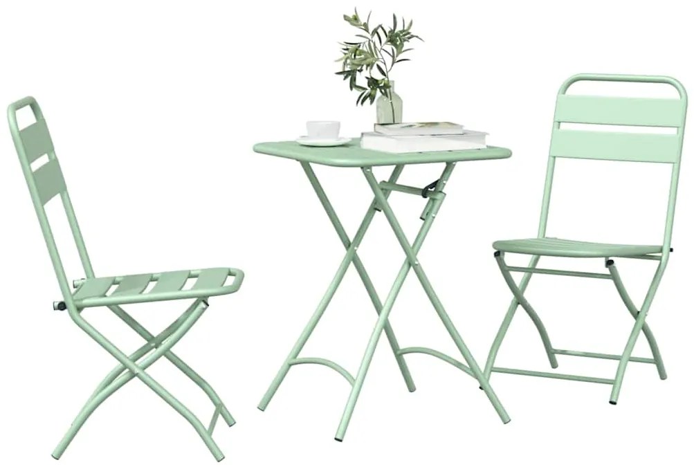 vidaXL Σετ μπιστρό 3 pcs Ανοιχτό μέint Ατσάλι