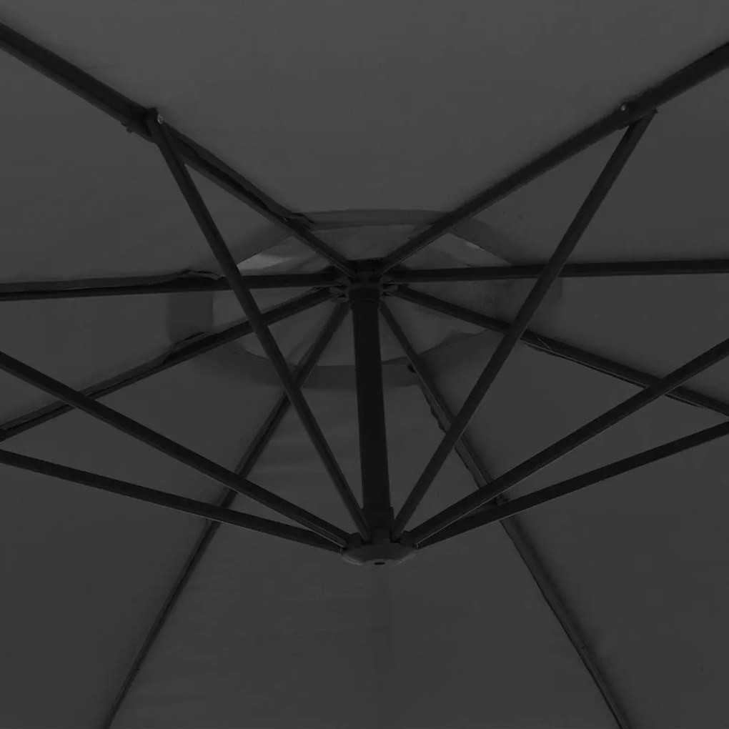 vidaXL Ομπρέλα Κήπου Πρόβολος Ανθρακί 350 εκ. με Αλουμ. Ιστό