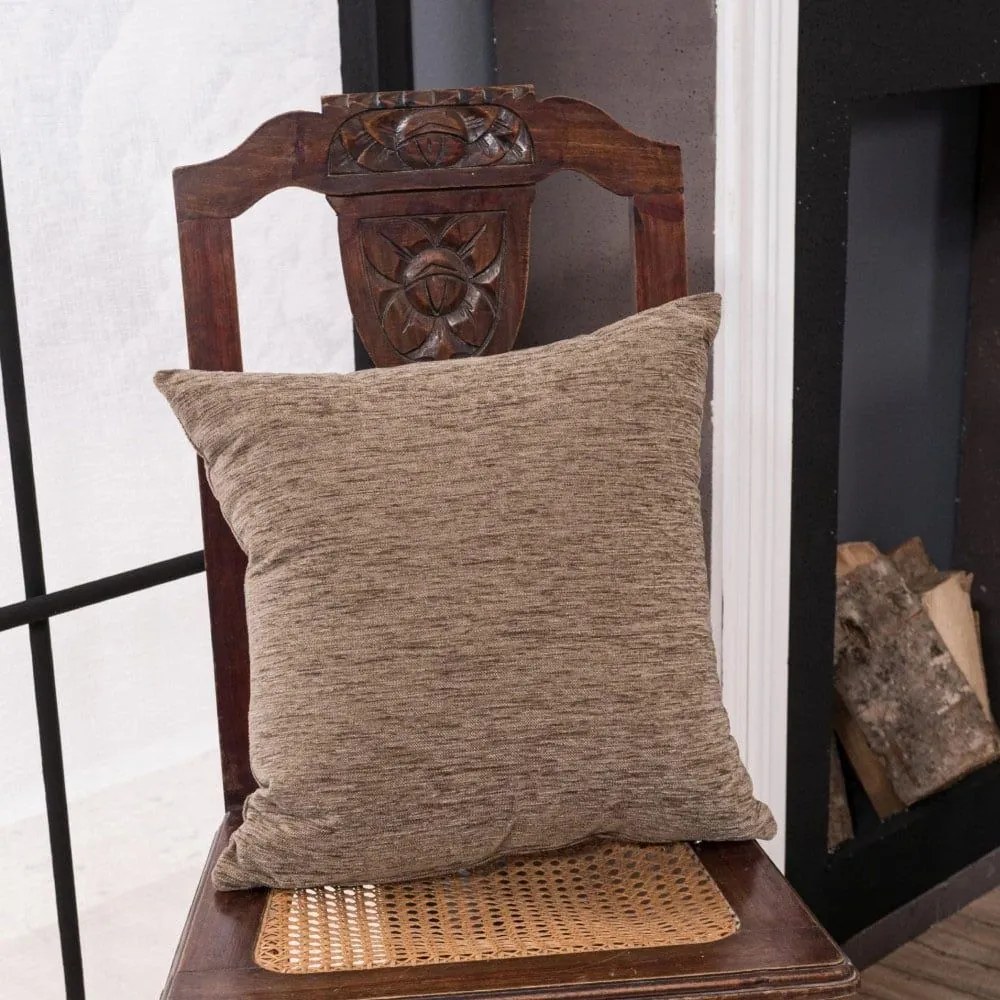 Διακοσμητική Μαξιλαροθήκη Solid 303 Beige Teoran 43X43 45x45cm Acrylic, Polyester