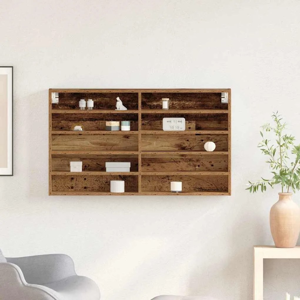 vidaXL Βιτρίνα με ράφι Παλιό ξύλο 100 x 15 x 58 cm Επεξεργασμένο ξύλο