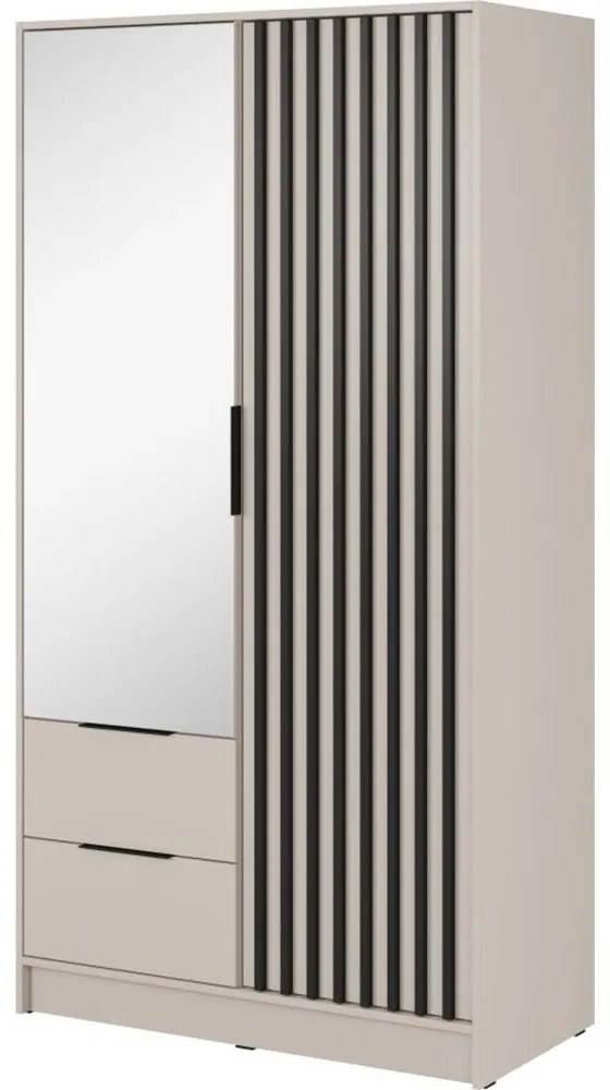 Nτουλάπα Δίφυλλη Nelly 24_2Dm_kz Με Καθρέπτη 105x51x200cm White Kazmir Δίφυλλη