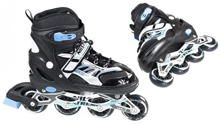 Αυξομειούμενα Πατίνια Roller NJ 1828 A INLINE SKATES NILS EXTREME ΜΑΥΡΟ -SMALL (31-34)