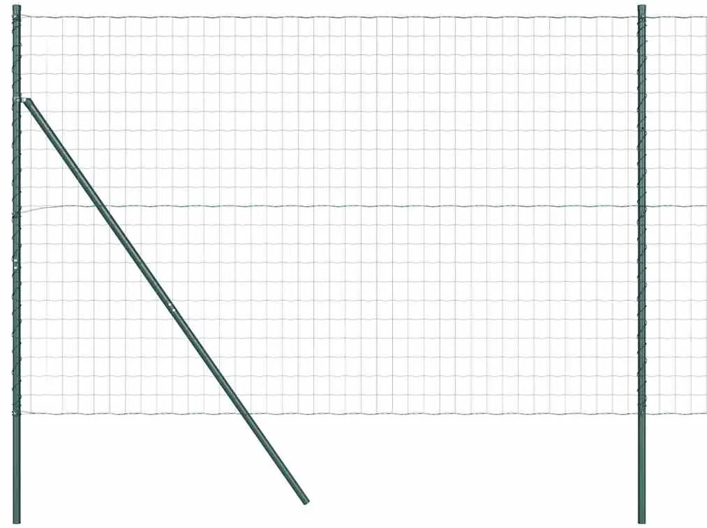 vidaXL Τεντώτο με στήριγμα Πράσινο 1,6 x 10 m Χάλυβας και PVC