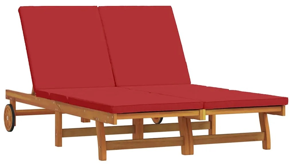 vidaXL Ξαπλώστρα 2-πρόσωπο Καφέ 125 x 200 x 84 εκ. Μασίφ ξύλο ακακίας