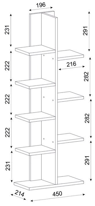 ΒΙΒΛΙΟΘΗΚΗ TREE MEGAPAP ΧΡΩΜΑ ΛΕΥΚΟ 45X21,4X113ΕΚ.