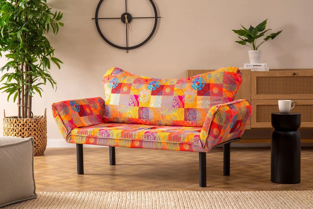 2-Seat Sofa-Bed Chatto - Patchwork Multicolor