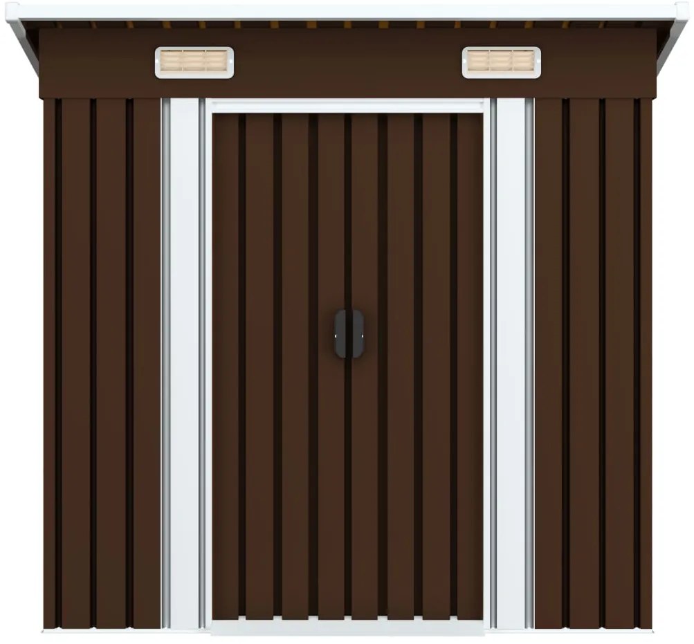 vidaXL Αποθήκη Κήπου Καφέ 194 x 121 x 181 εκ. Ατσάλινη