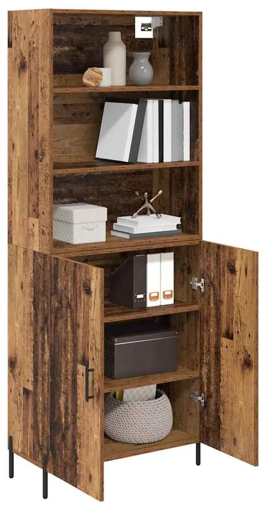 vidaXL Highboard Παλιό Ξύλο 69,5 x 32,5 x 180 εκ Επεξεργασμένο ξύλο