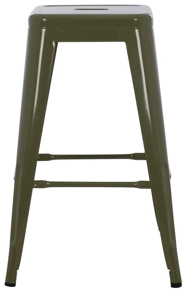 Σκαμπό μπαρ MELITA Μεσαίου ύψους Μεταλλικό σε Dark Olive Green 43x43x67Yεκ. 43x43x67 εκ.