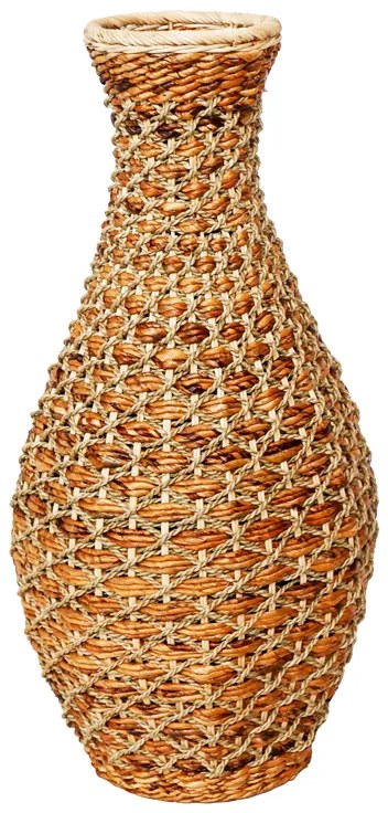 Intrahome Βάζο Gucre I intrahome ξύλο-rattan pe σε φυσική απόχρωση Φ30x70εκ | SKU: INTRAPA-448111144