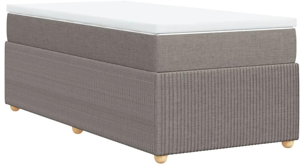 vidaXL Κρεβάτι Boxspring με Στρώμα Taupe 100 x 200 εκ. Υφασμάτινο