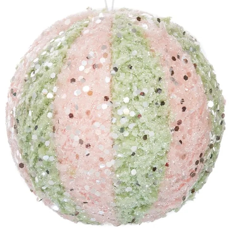 Χριστουγεννιάτικη Μπάλα Polyfoam Ροζ-Βεραμάν 10εκ. iliadis 90433