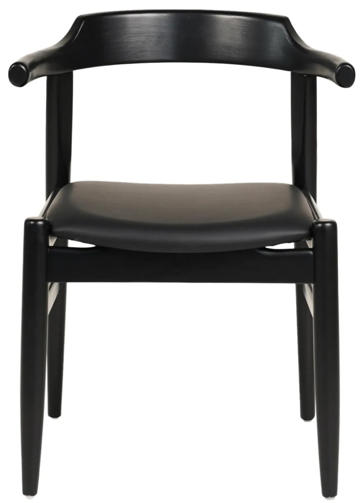 ΠΟΛΥΘΡΟΝΑ ΤΡΑΠΕΖΑΡΙΑΣ CERSEI HM9946.02 RUBBERWOOD &amp; PU ΣΕ ΜΑΥΡΟ 57x54x74Υεκ