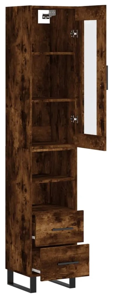 vidaXL Ντουλάπι Καπνιστή δρυς 34,5x34x180 εκ. από Επεξεργασμένο Ξύλο