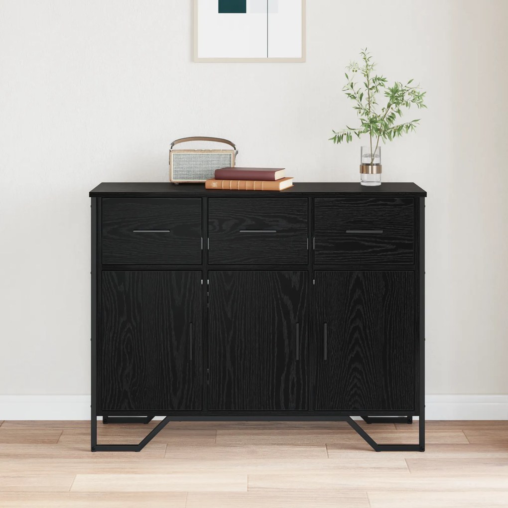 vidaXL Μπουφές Μαύρης Δρυός 97x32.5x74.5 cm Επεξεργασμένο Ξύλο