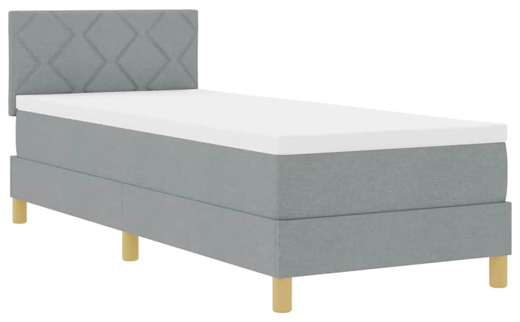 vidaXL Κρεβάτι box spring με στρώμα Ανοιχτό γκρι 80 x 200 cm ύφασμα