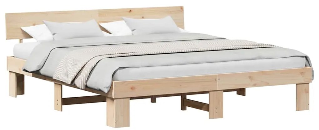 vidaXL Σκελετός Κρεβατιού Καφέ 180 x 200 cm Μασίφ ξύλο πεύκου