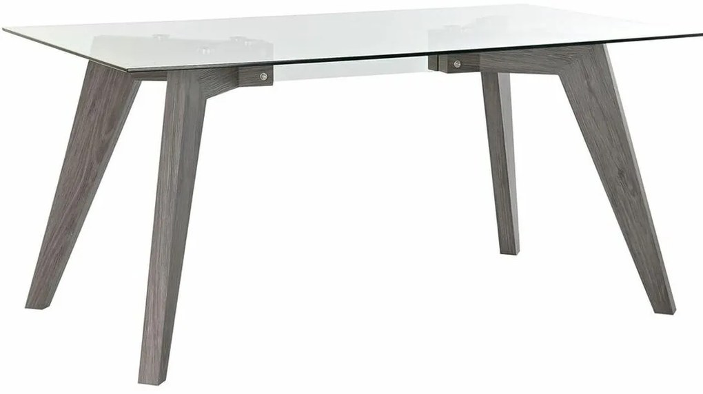 Τραπεζαρία DKD Home Decor Κρυστάλλινο Γκρι Διαφανές Ξύλο MDF (160 x 90 x 75 cm)