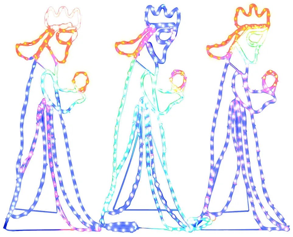 vidaXL Φιγούρα 3 Βασιλιάδες Χριστουγεννιάτικη με 504 LED 99,5x45,5 εκ.